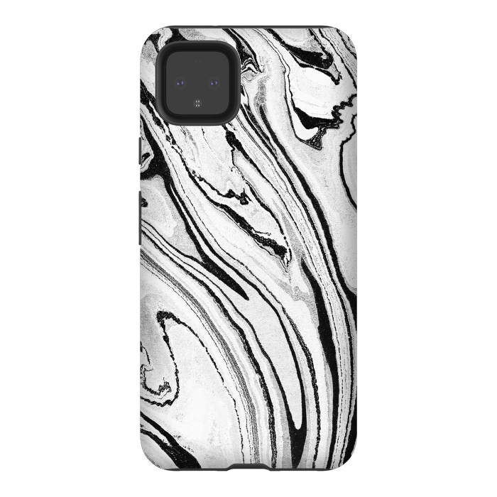 Pixel 4XL StrongFit Minimal painted marble stripes by Oana 