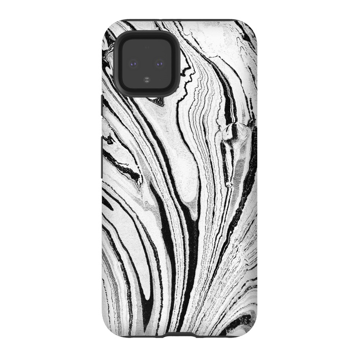 Pixel 4 StrongFit Minimal painted marble stripes by Oana 