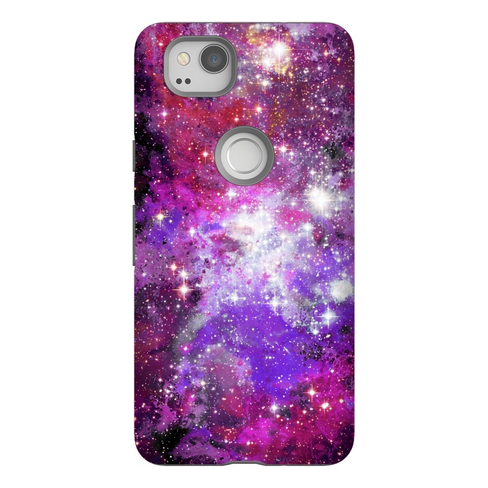 Pixel 2 StrongFit Purple violet starry galaxy by Oana 