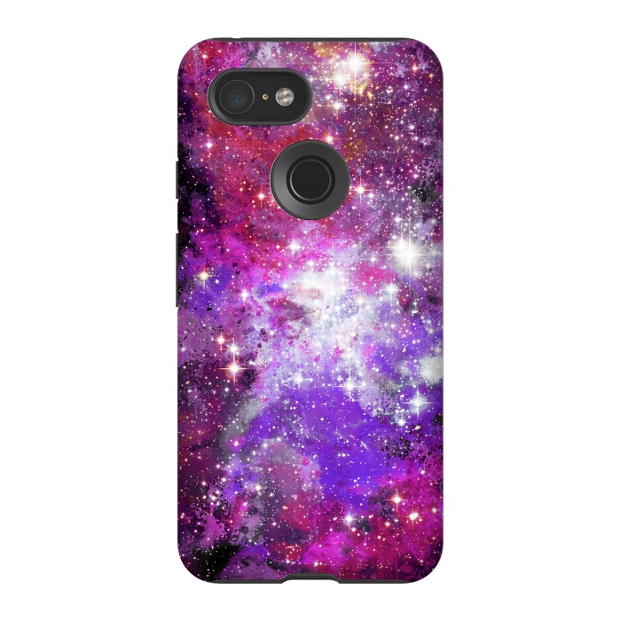 Pixel 3 StrongFit Purple violet starry galaxy by Oana 