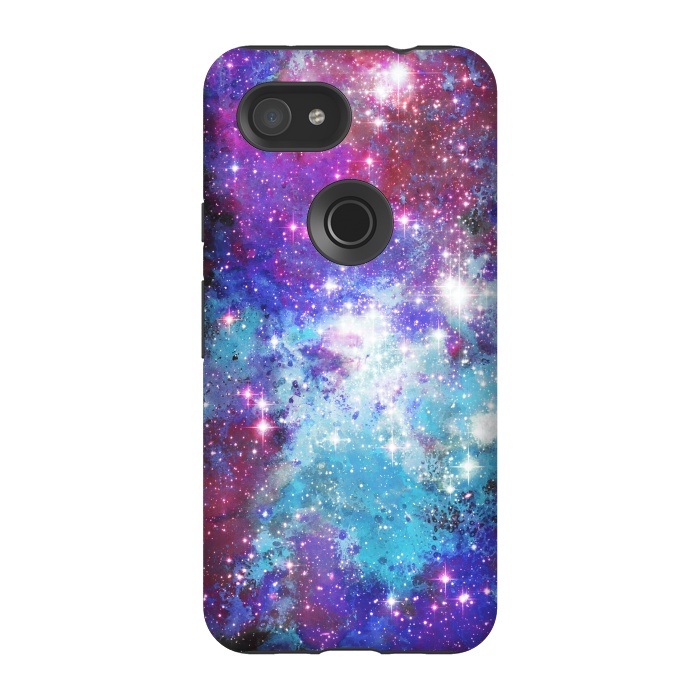 Pixel 3A StrongFit Purple violet starry galaxy by Oana 