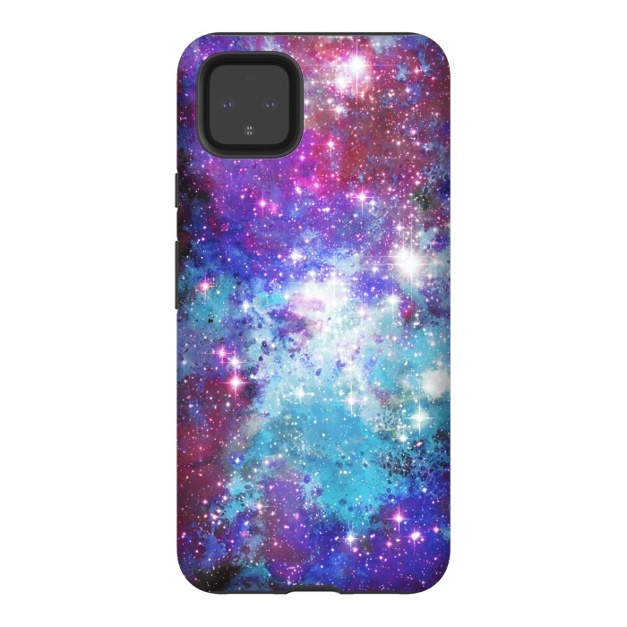 Pixel 4XL StrongFit Purple violet starry galaxy by Oana 