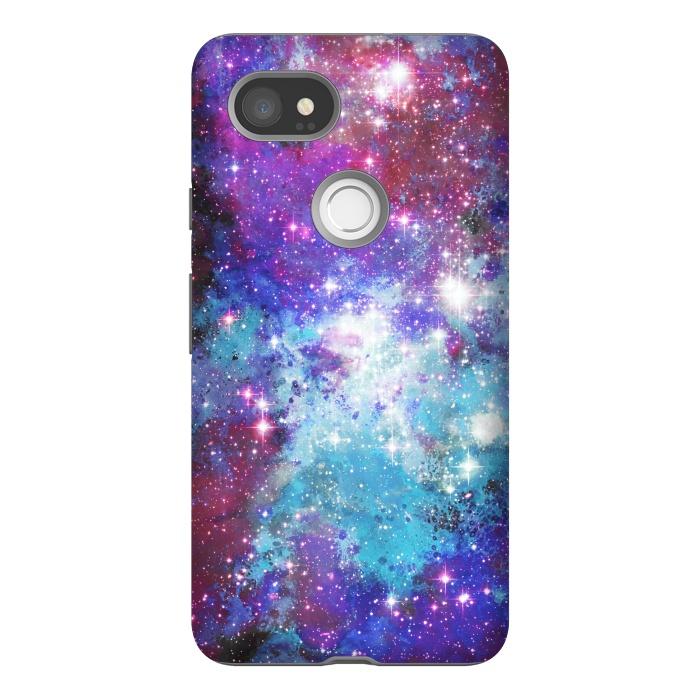 Pixel 2XL StrongFit Purple violet starry galaxy by Oana 