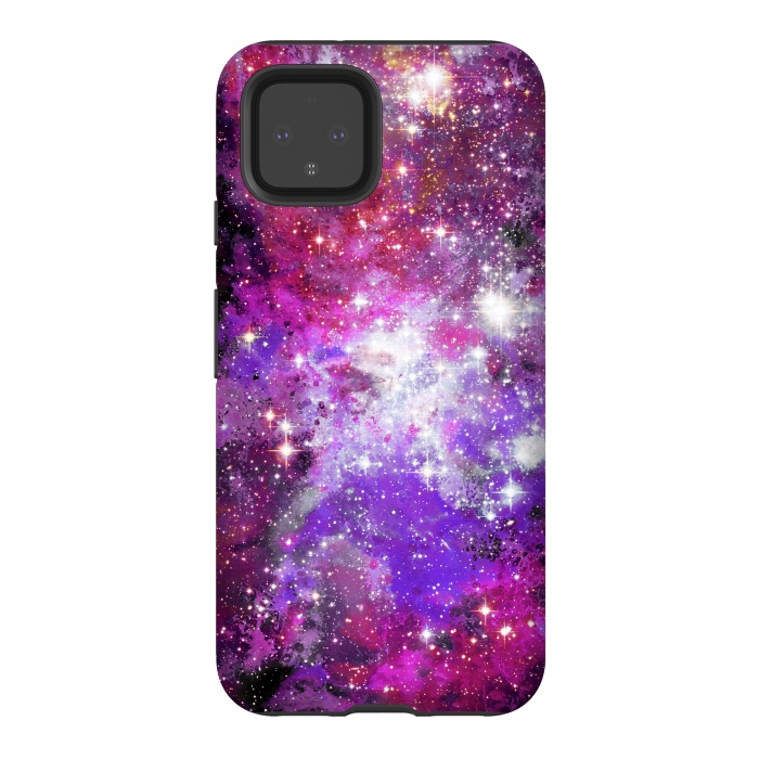 Pixel 4 StrongFit Purple violet starry galaxy by Oana 