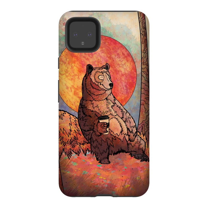 Pixel 4XL StrongFit The relaxing bear by Steve Wade (Swade)