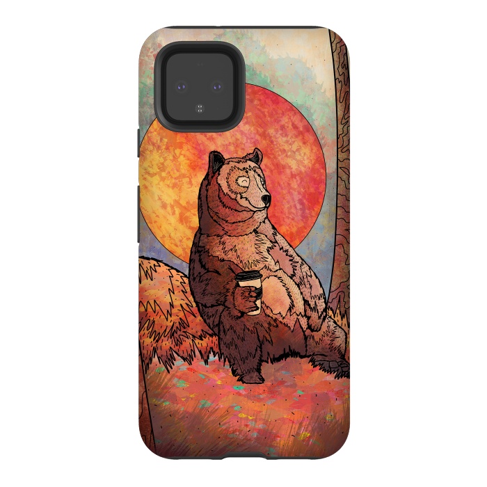 Pixel 4 StrongFit The relaxing bear by Steve Wade (Swade)