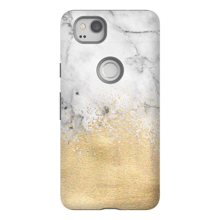 Pixel 2 StrongFit Gold Dust on Marble by Tangerine-Tane