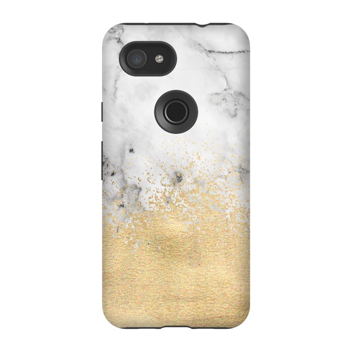 Pixel 3A StrongFit Gold Dust on Marble by Tangerine-Tane
