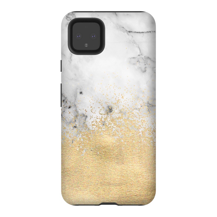 Pixel 4XL StrongFit Gold Dust on Marble by Tangerine-Tane