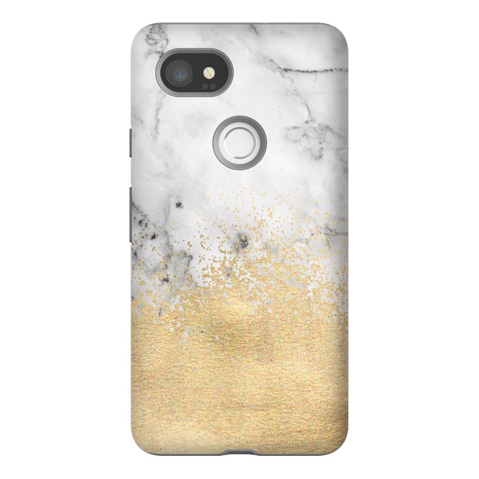 Pixel 2XL StrongFit Gold Dust on Marble by Tangerine-Tane