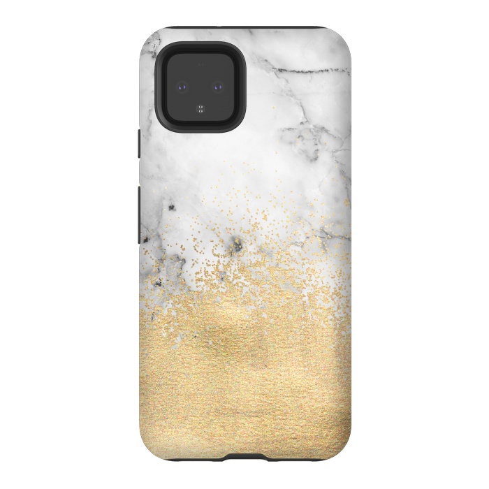 Pixel 4 StrongFit Gold Dust on Marble by Tangerine-Tane