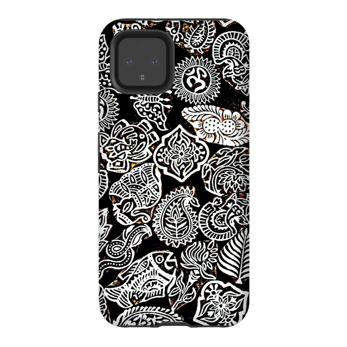 Pixel 4 StrongFit Black and white pattern by Winston