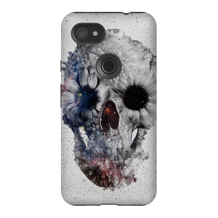 Pixel 3AXL StrongFit Floral Skull 2 by Ali Gulec