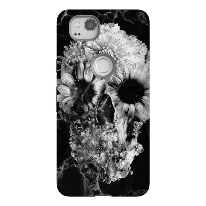 Pixel 2 StrongFit Floral Skull Marble by Ali Gulec