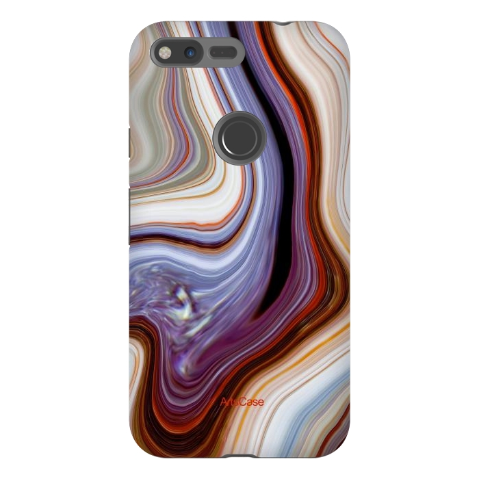 Pixel XL StrongFit Brown Marble Pattern by ArtsCase