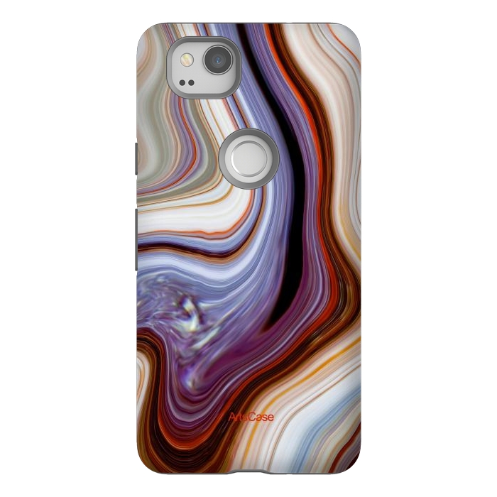 Pixel 2 StrongFit Brown Marble Pattern by ArtsCase