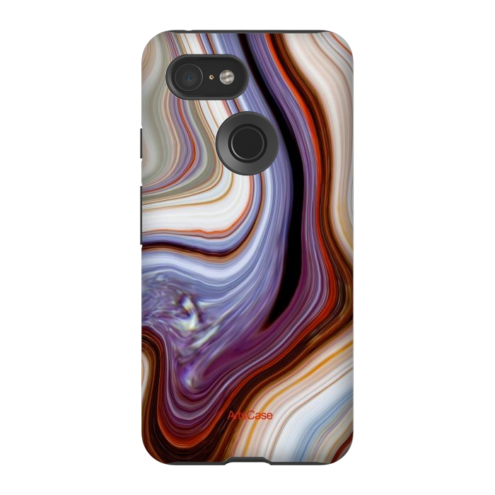 Pixel 3 StrongFit Brown Marble Pattern by ArtsCase