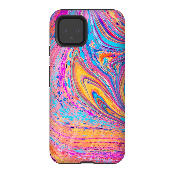 Pixel 4 StrongFit Colorful Marbling Artwork by ArtsCase
