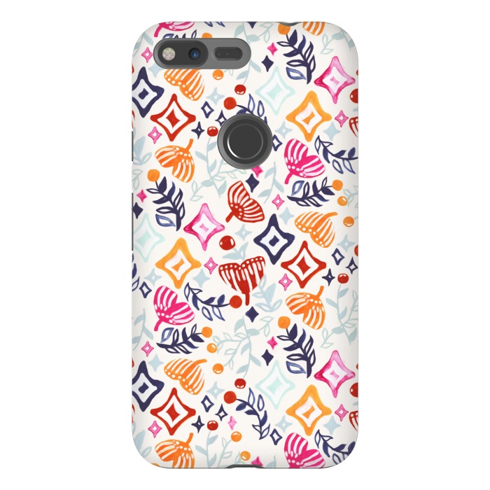 Pixel XL StrongFit Christmas Abstract Ginkgo & Berry Pattern  by Tigatiga
