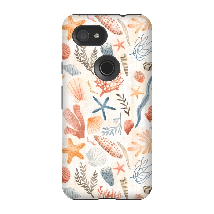 Pixel 3A StrongFit Vintage Seashells by Noonday Design