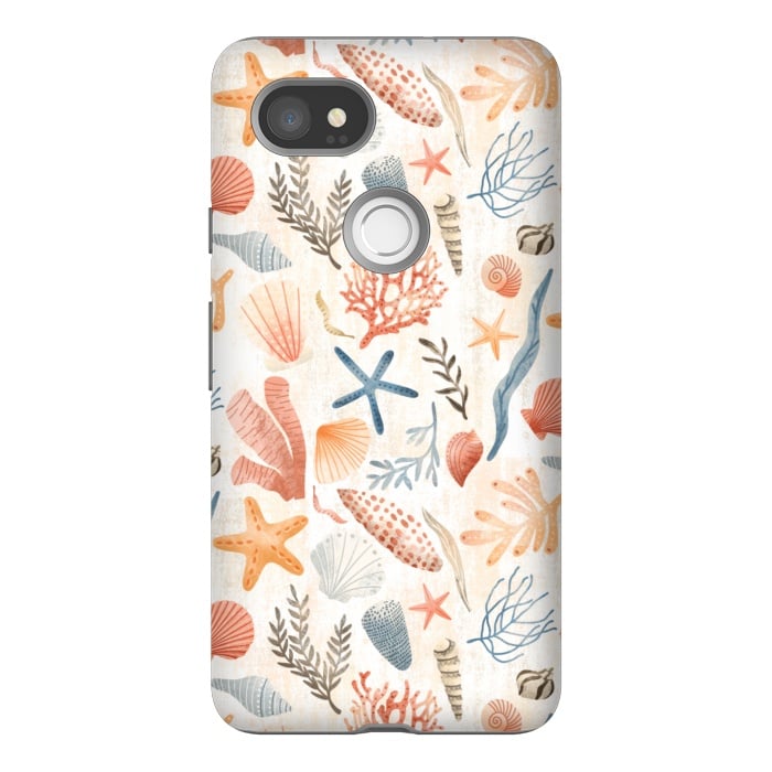 Pixel 2XL StrongFit Vintage Seashells by Noonday Design