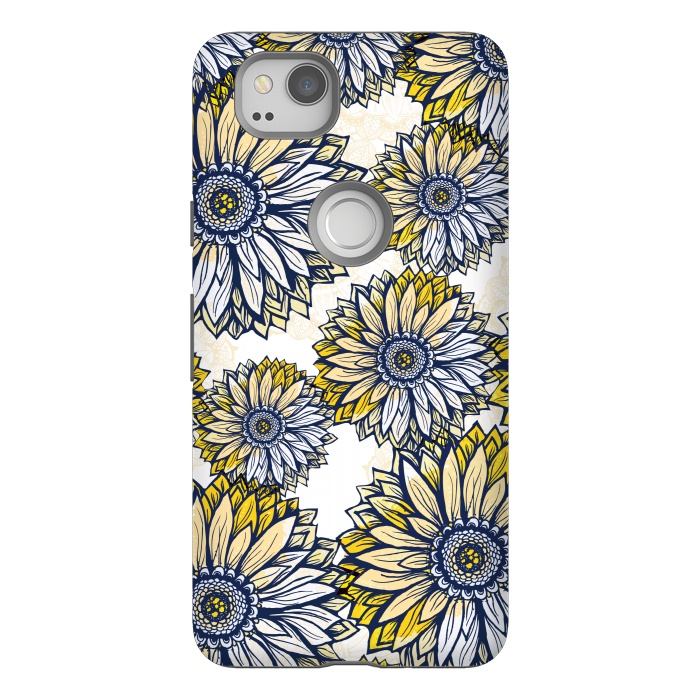 Pixel 2 StrongFit Happy Sunflowers by Rose Halsey