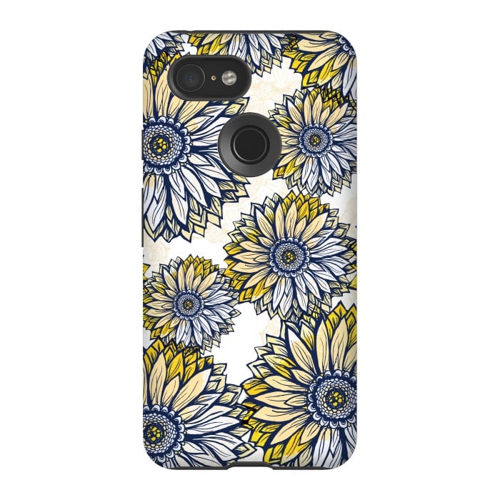 Pixel 3 StrongFit Happy Sunflowers by Rose Halsey
