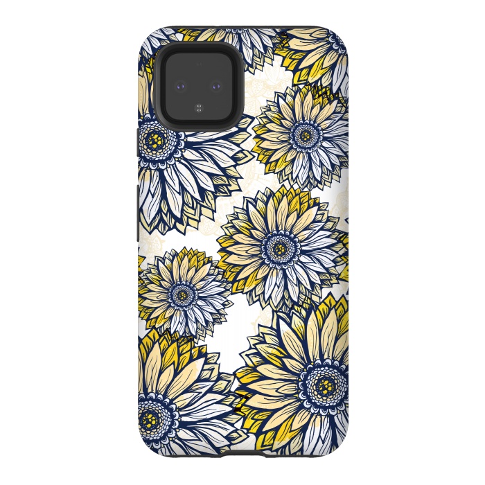 Pixel 4 StrongFit Happy Sunflowers by Rose Halsey