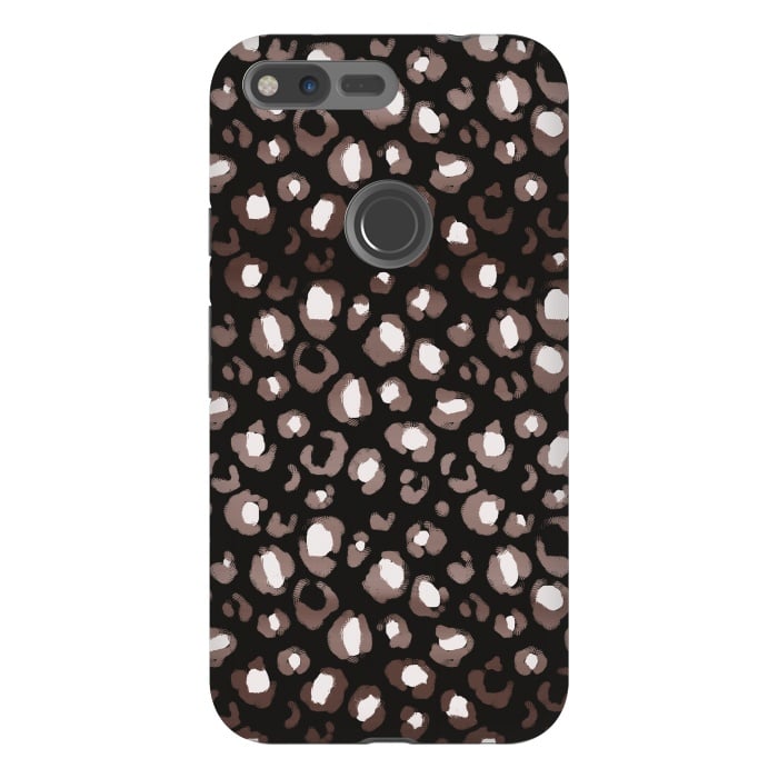 Pixel XL StrongFit Brown leopard spots pattern by Oana 