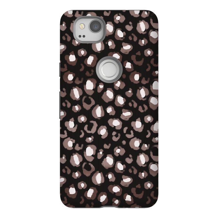 Pixel 2 StrongFit Brown leopard spots pattern by Oana 