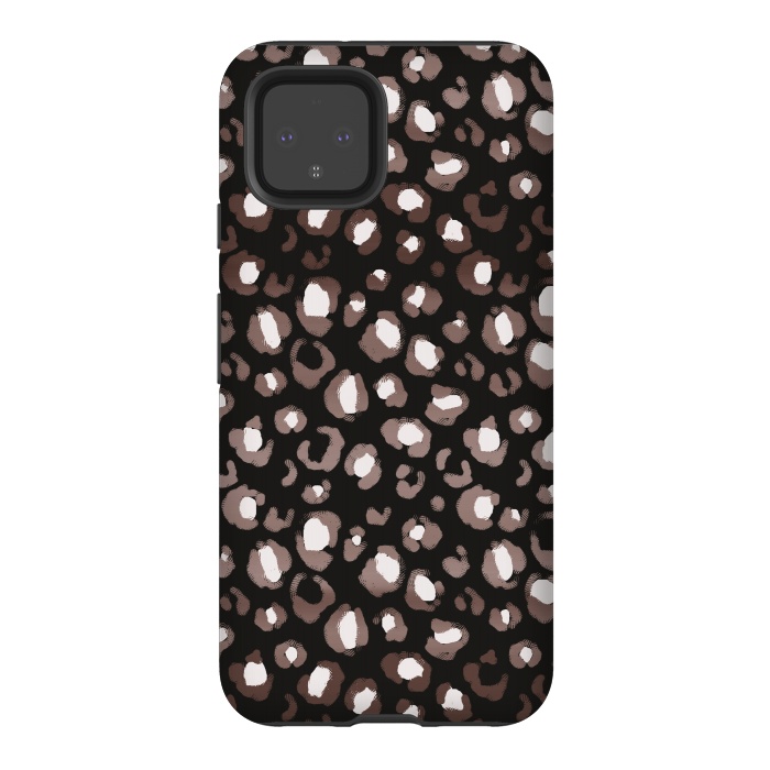 Pixel 4 StrongFit Brown leopard spots pattern by Oana 