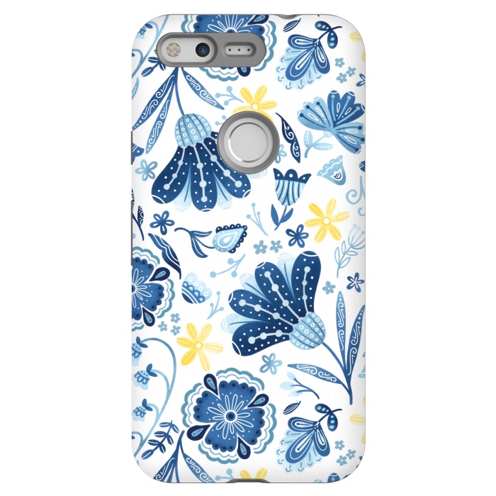 Pixel StrongFit Intricate Blue Floral by Noonday Design