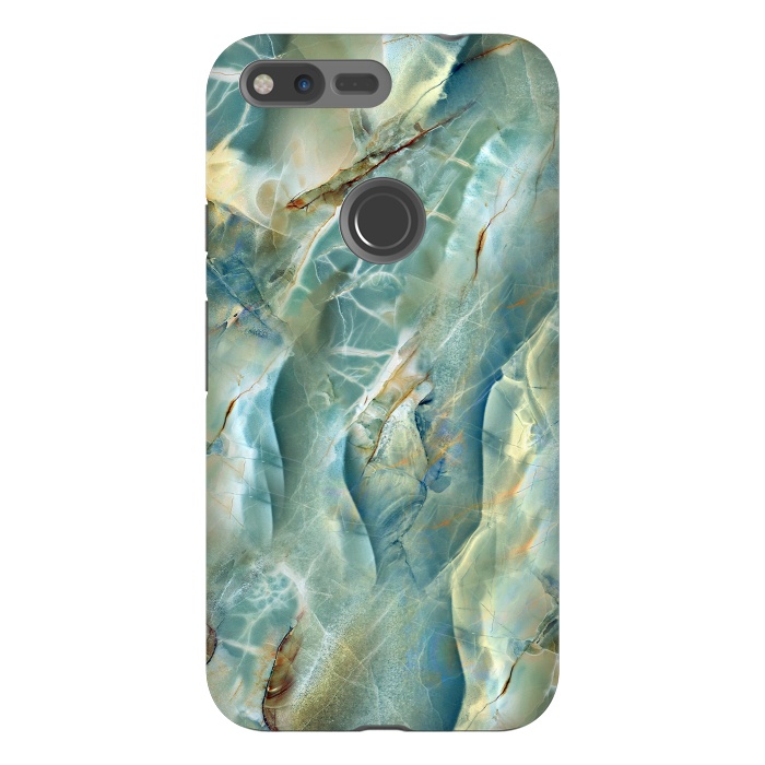 Pixel XL StrongFit Green Marble Design by ArtsCase