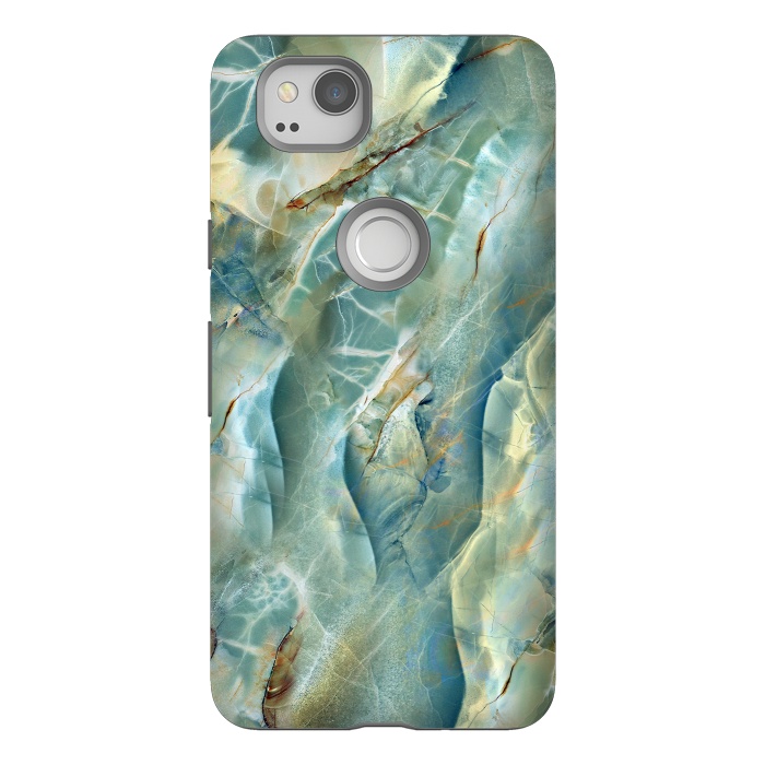 Pixel 2 StrongFit Green Marble Design by ArtsCase