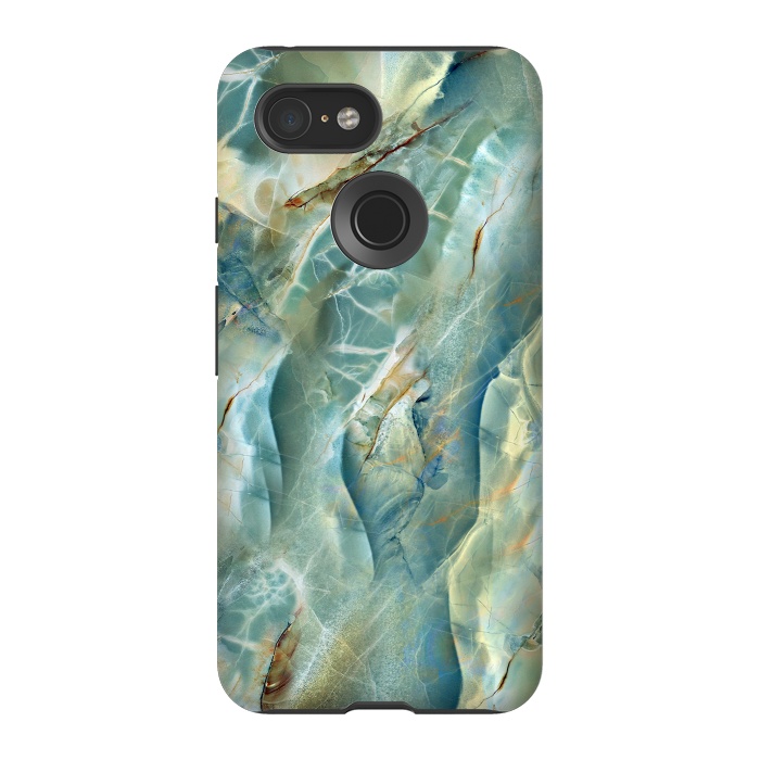 Pixel 3 StrongFit Green Marble Design by ArtsCase