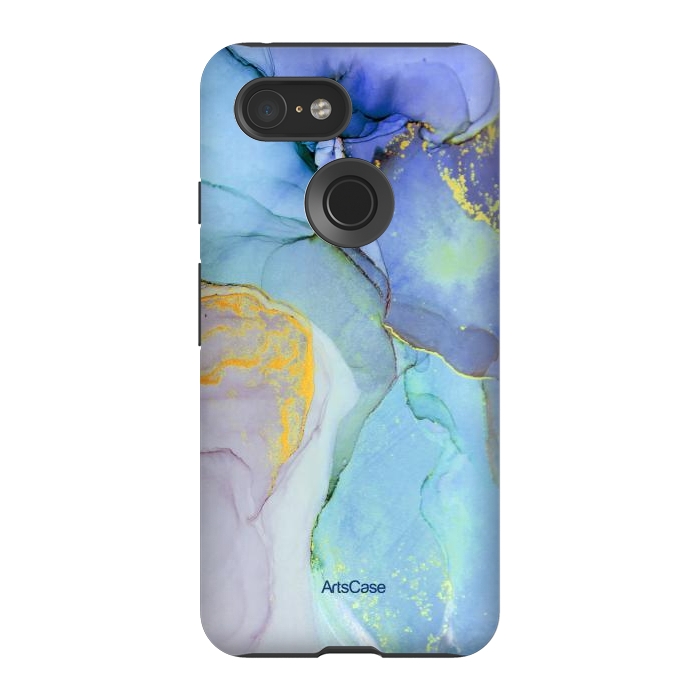 Pixel 3 StrongFit Ink Paint Abstract Marble by ArtsCase
