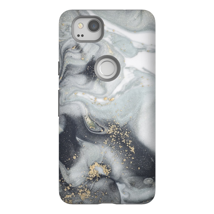 Pixel 2 StrongFit Style Incorporates the Swirls of Marble by ArtsCase