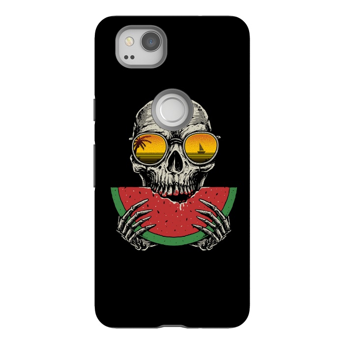 Pixel 2 StrongFit Watermelon Skull by Afif Quilimo