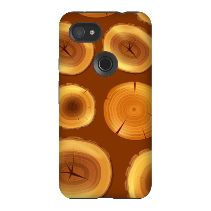 Pixel 3AXL StrongFit wooden trunk pattern by MALLIKA
