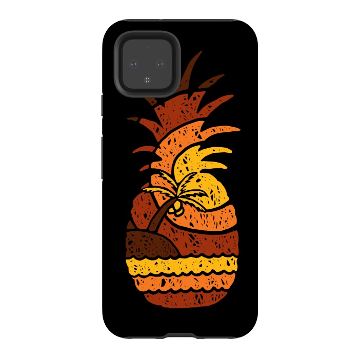 Pixel 4 StrongFit Pineapple and Beach by Afif Quilimo