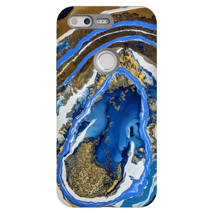 Pixel StrongFit Gold and blue geode  by Winston