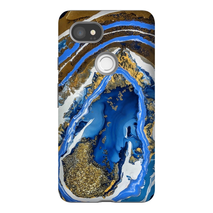Pixel 2XL StrongFit Gold and blue geode  by Winston