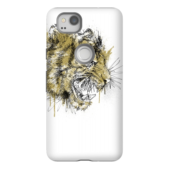 Pixel 2 StrongFit Tiger Roar Scratch by Afif Quilimo