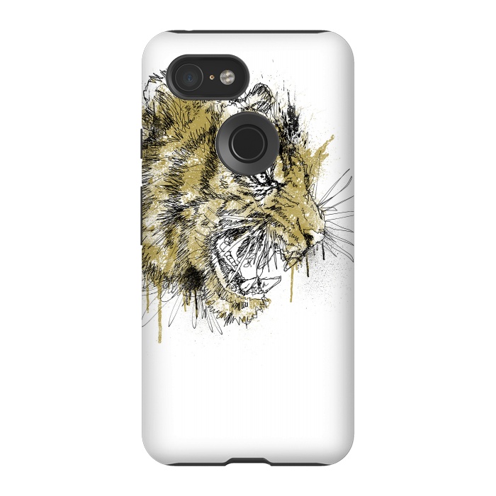 Pixel 3 StrongFit Tiger Roar Scratch by Afif Quilimo
