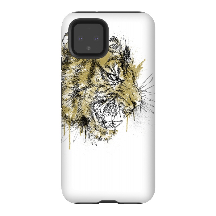 Pixel 4 StrongFit Tiger Roar Scratch by Afif Quilimo
