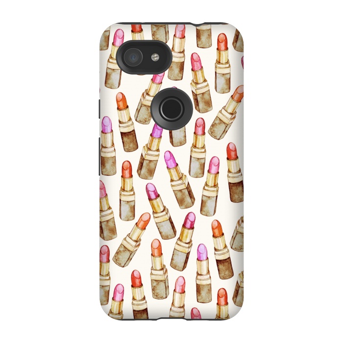 Pixel 3A StrongFit Lots of Little Golden Lipsticks by Micklyn Le Feuvre