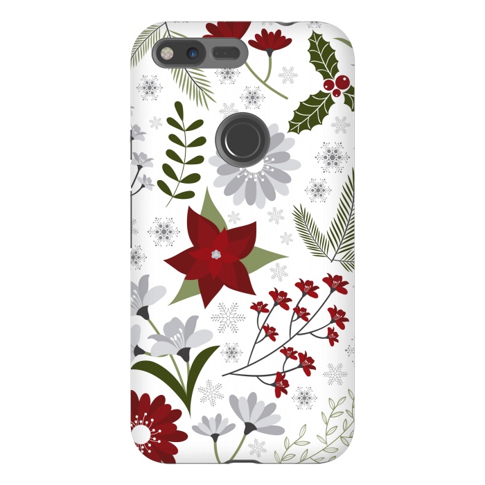 Pixel XL StrongFit Set of Flowers in Christmas and New Year by ArtsCase