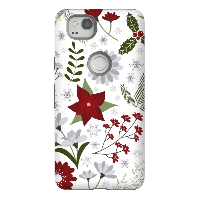 Pixel 2 StrongFit Set of Flowers in Christmas and New Year by ArtsCase
