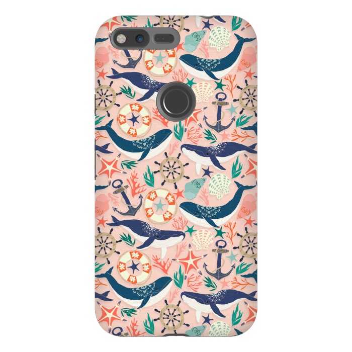 Pixel XL StrongFit Whale Song on Coral Blush by Tangerine-Tane