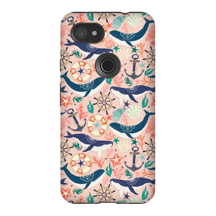 Pixel 3AXL StrongFit Whale Song on Coral Blush by Tangerine-Tane